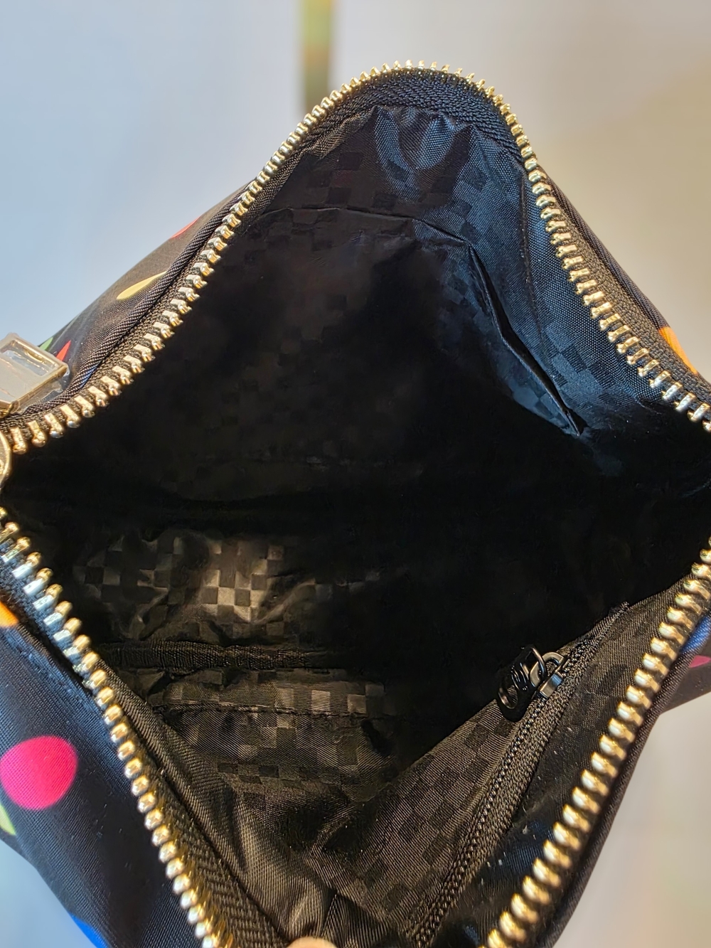 Black and Colorful Polka Dot Shoulder Bag with Gold Chain Strap  NWT - Picture 7 of 7